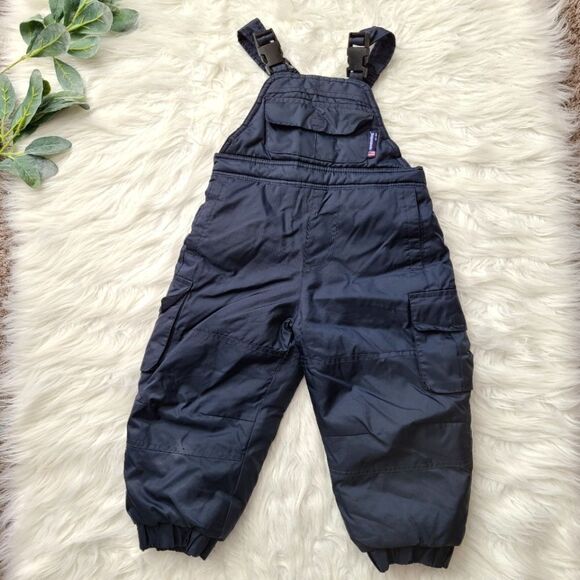 LONDON FOG 2t Navy Blue Overall Snow Bibs - Picture 1 of 5